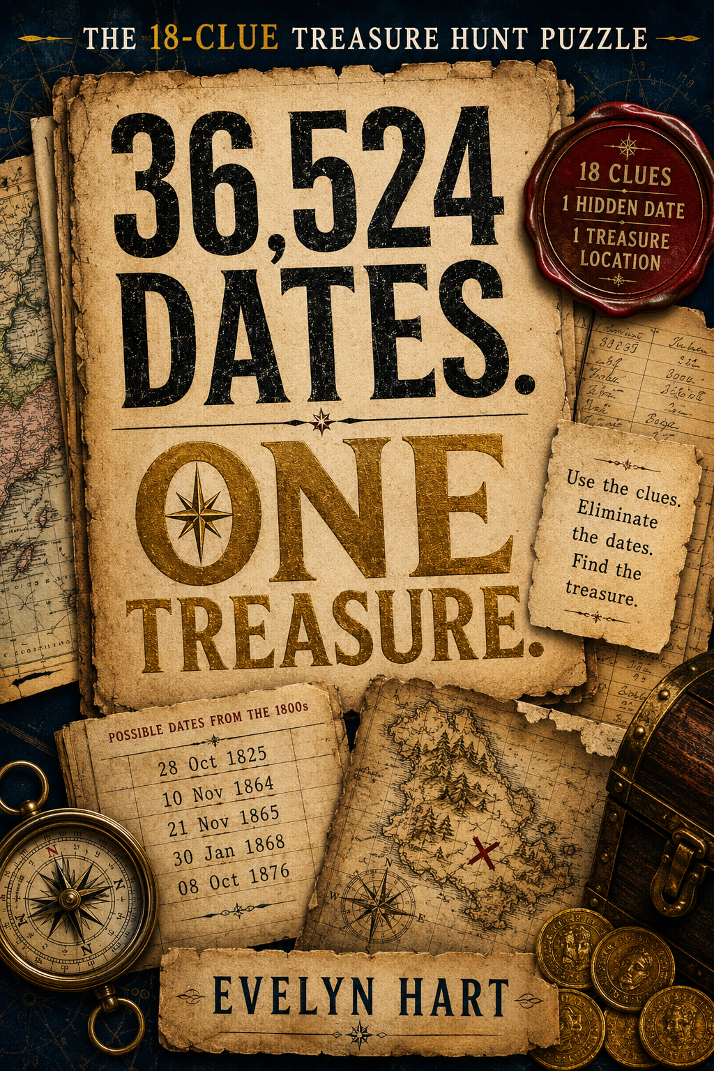 Front cover of 36,524 Dates. One Treasure.
